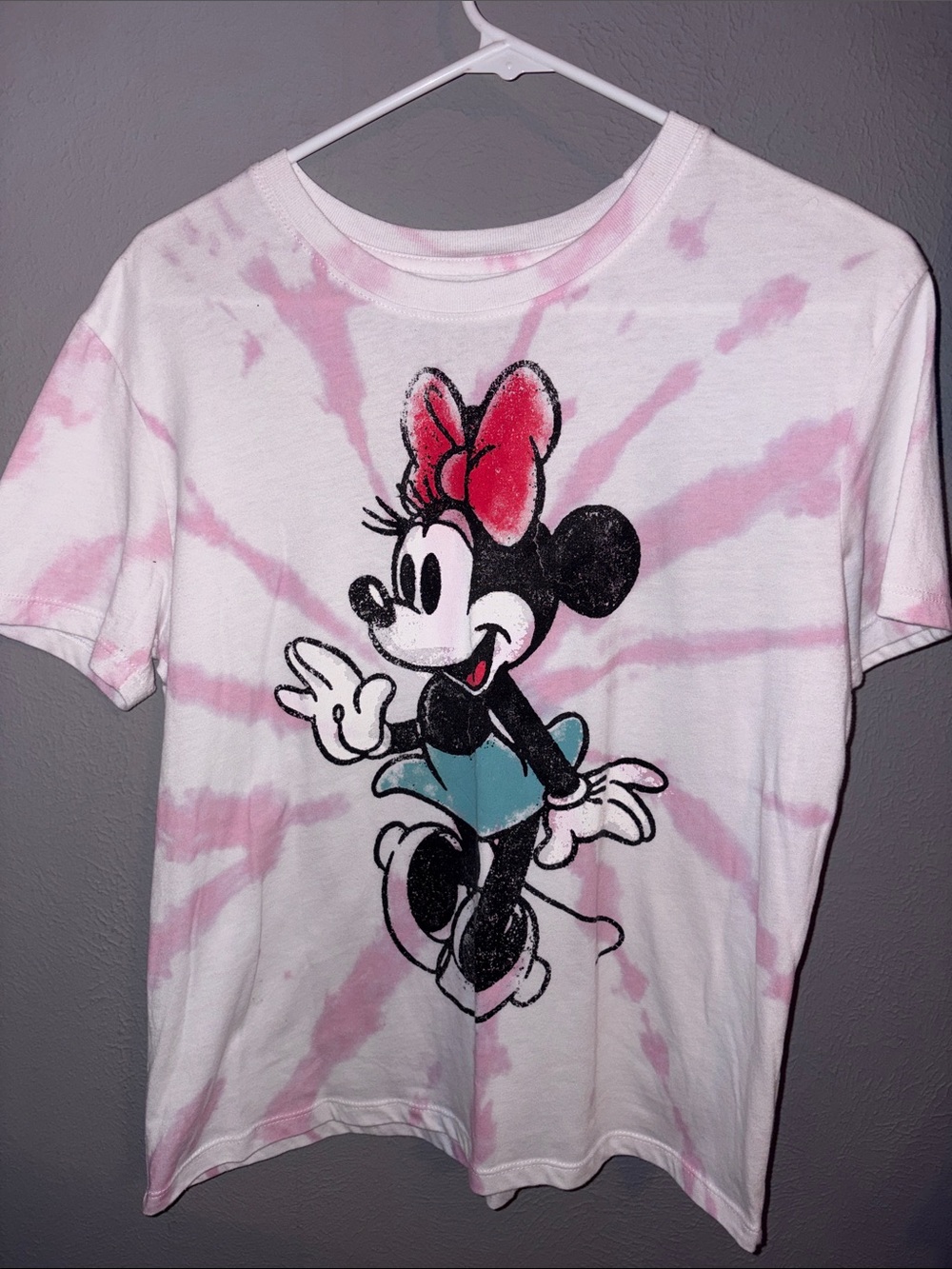 Disney Girls Minnie Mouse Pink Tie-Dye Graphic Tee